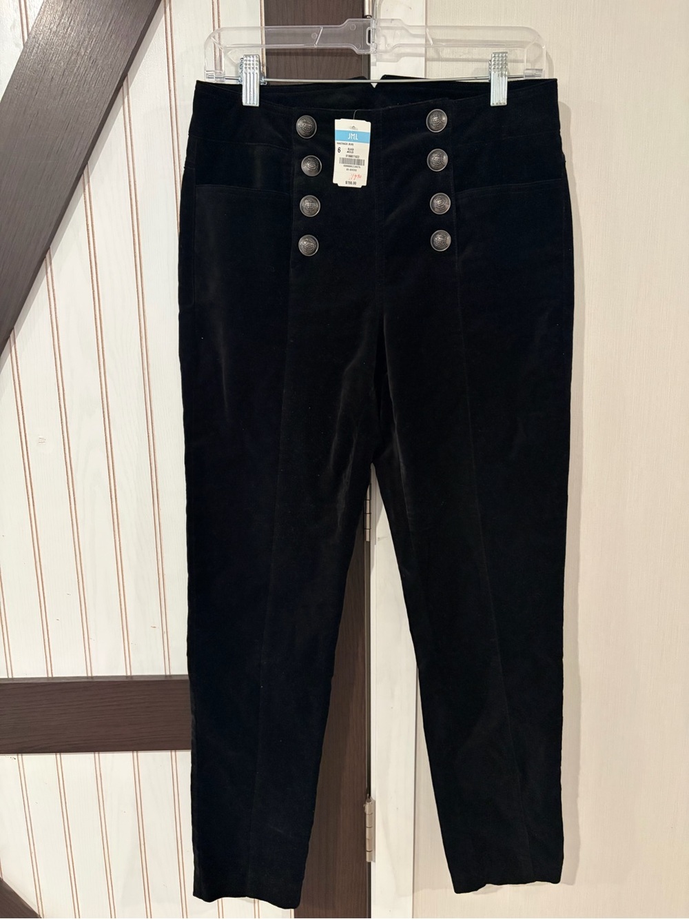 J. McLaughlin Hastings Jeans High Rise Skinny Sailor Front Gold Snaps Size 6 NWT